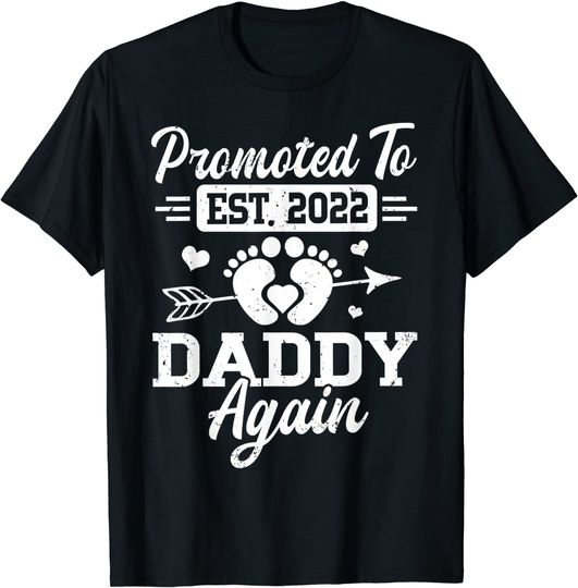 Discover Promoted To Daddy Again EST 2022 Funny New Daddy T-Shirt