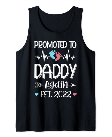 Discover Promoted To Daddy Again Est 2022 Tank Top