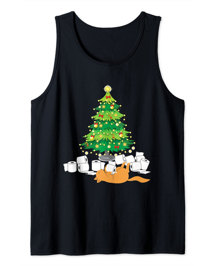 Discover Toilet paper cat Christmas tree - Christmas Funny Tank Top