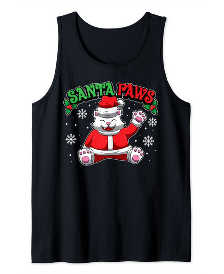 Discover Santa Paws Christmas Cat Sweet Christmas Animals Tank Top