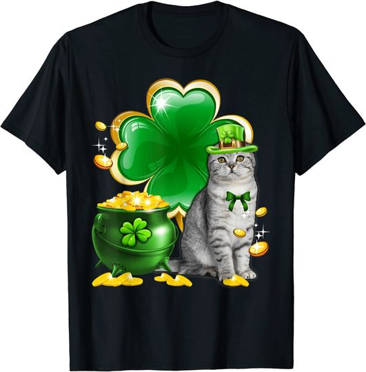 Discover Cat Shamrock St Patricks Day Cat Irish T-Shirt