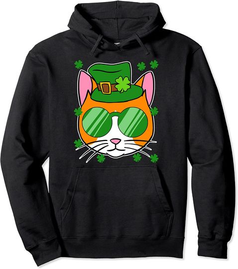 Discover Irish Cat St. Patrick's Day Shamrock Hat Animal Hoodie