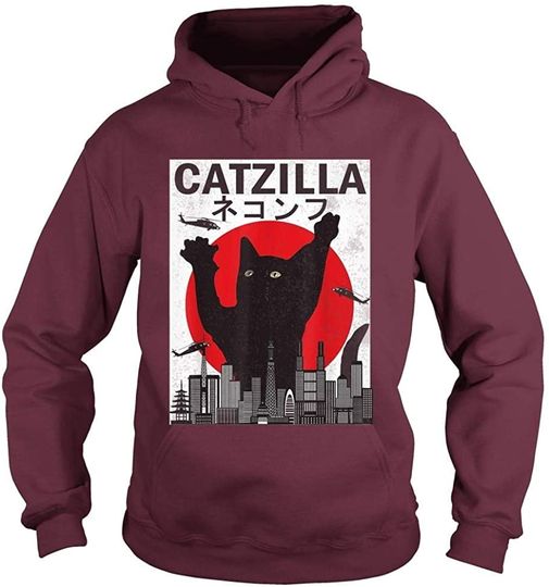 Discover Busted Cat Vintage Catzilla Japanese Sunset T-Shirt