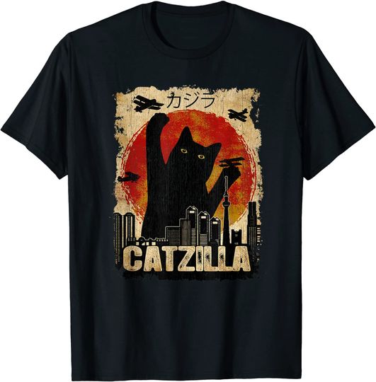Discover Vintage Catzilla Kitten And Cat T-Shirt