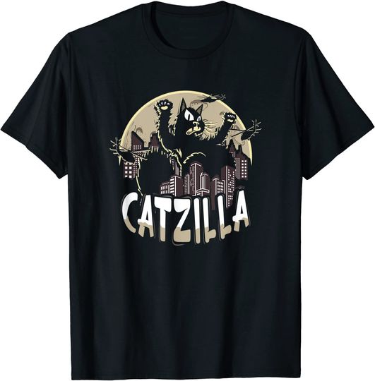 Discover Catzilla Japanese Monster Movie Parody T-Shirt