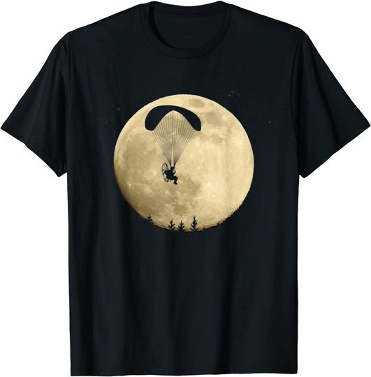 Discover Paragliding Paramotor Powered Under A Full Moon T-Shirt