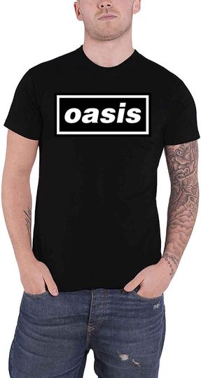 Discover Oasis T Shirt Classic Decca Band Logo  Mens