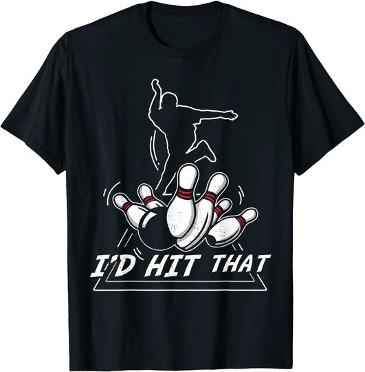 Discover Vintage Bowling Gift Design Dad Joke - I'd Hit That T-Shirt