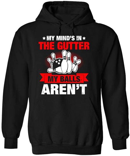 Discover My Mind's in The Gutter - Funny Bowler & Bowling Hoodie Black