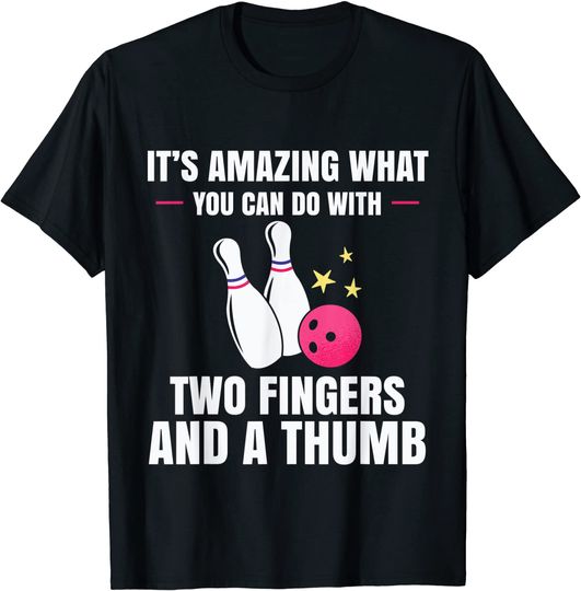 Discover Two Fingers And A Thumb Bowling TShirt