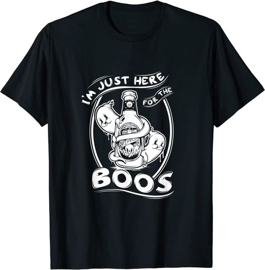 Discover Im Just Here For The Boos Halloween Funny Ghost Drinking T-Shirt