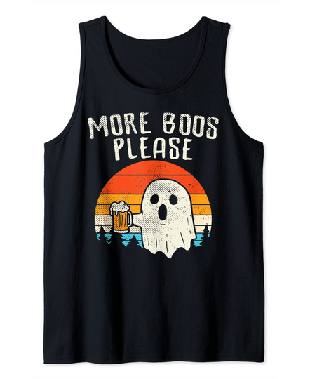 Discover More Boos Please Ghost Beer Retro Halloween Drinking Men Tank Top