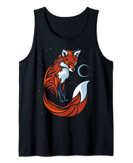 Discover Tribal tail fox graphic design animal wild tattoo style Tank Top