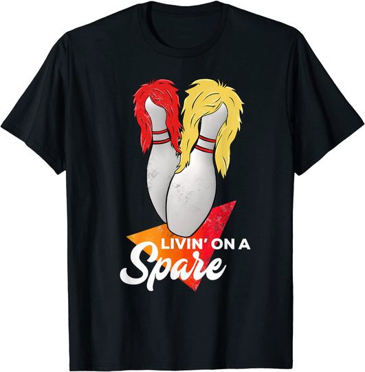Discover Living On A Spare Bowling League Team T-Shirt