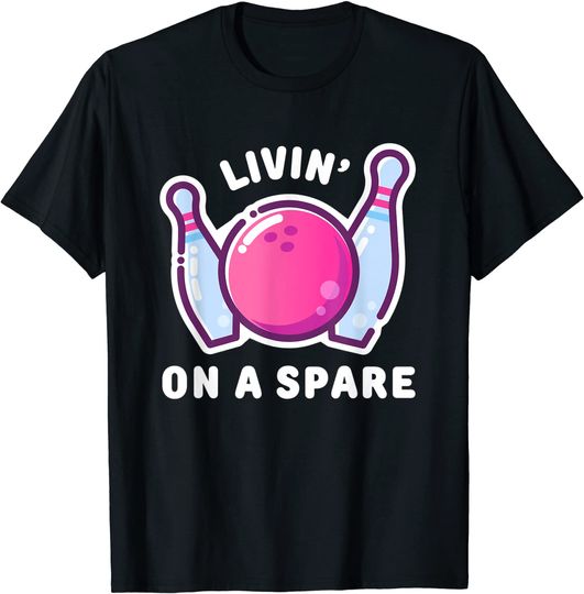 Discover Team League Livin on a Spare Bowling T-Shirt