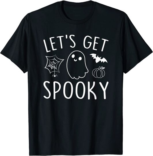 Discover Let's Get Spooky Boo Spooky Vibes Funny Halloween Costume T-Shirt