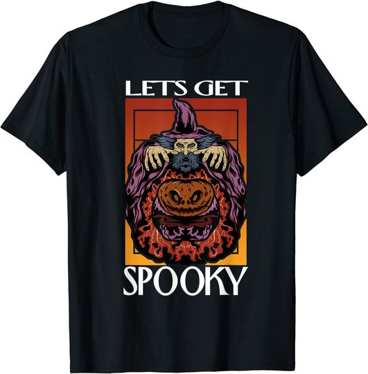 Discover Let's get spooky. Wizard pumpkin Halloween vintage T-Shirt
