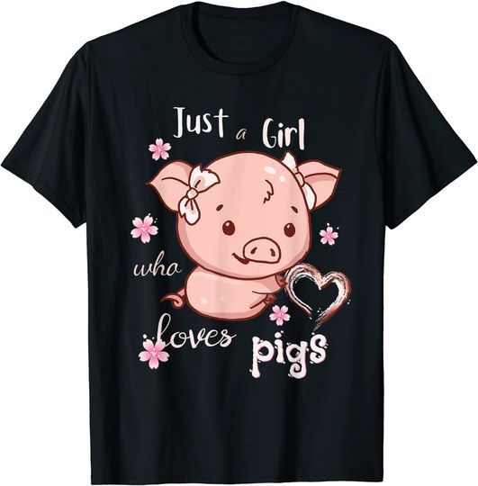 Discover Just a Girl Who Loves Pigs Cute Design T-Shirt