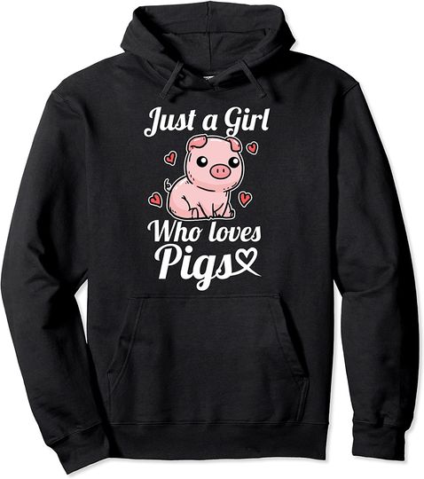 Discover Just A Girl Who Loves Pigs Cute Pig Costume Pullover Hoodie
