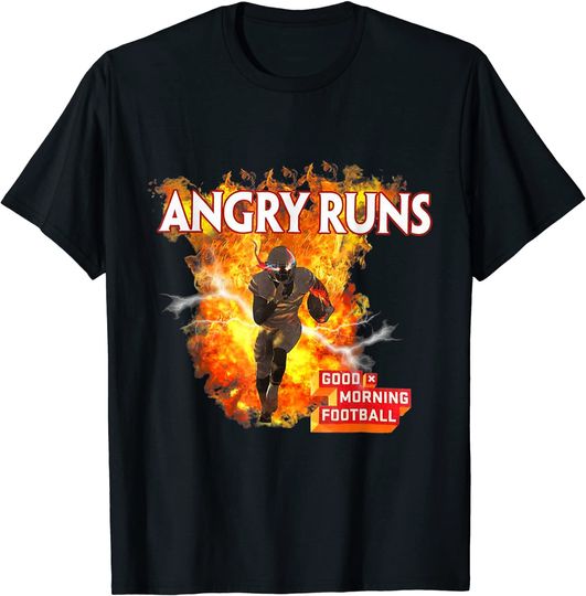 Discover Angry Runs Good Morning Football Sport Fan T-Shirt