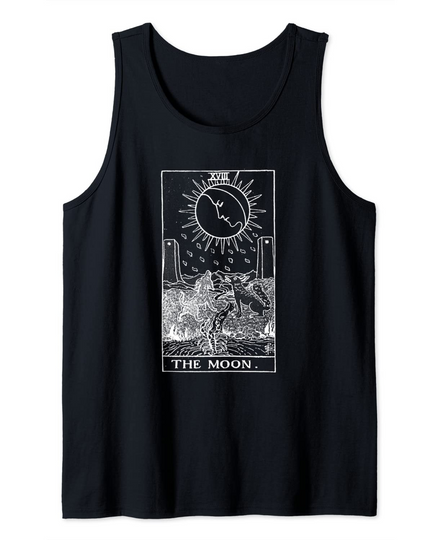Discover Vintage Tarot Card The Moon Celestial Fortune Teller Tank Top