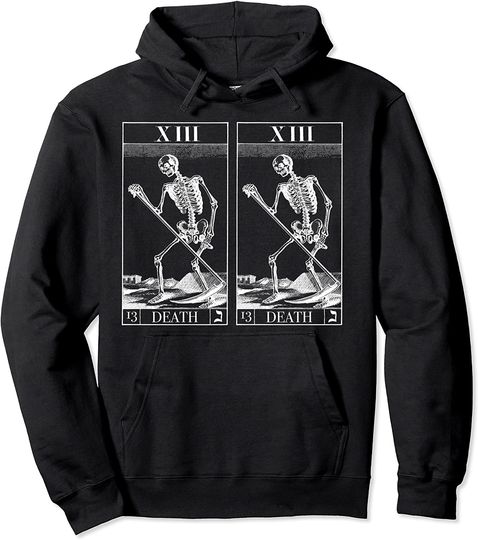 Discover Blackcraft Vintage Death Tarot Card The Grim Reaper Art Pullover Hoodie