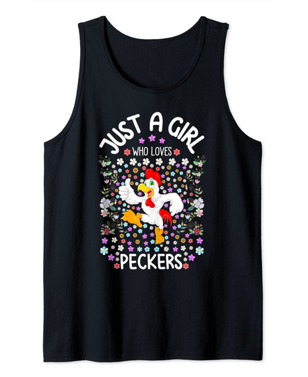 Discover Just A Girl Who Loves Peckers Funny Tank Top