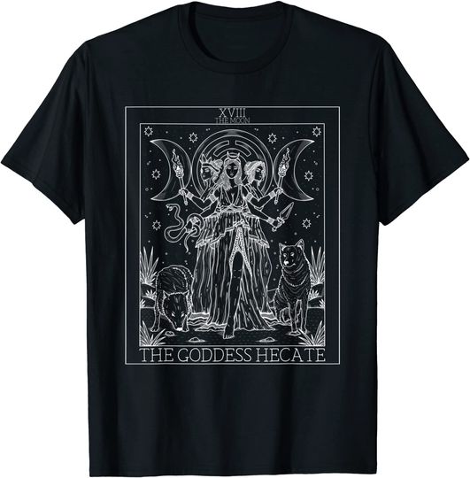 Discover Hecate Tarot Card Triple Moon Goddess Witch Wiccan Pagan T-Shirt