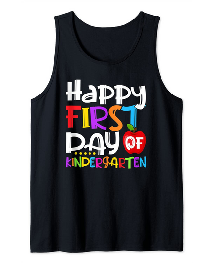 Discover Happy First Day of Kindergarten Teacher Student and Children Tank Top