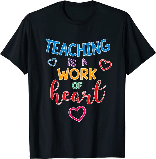 Discover Teaching is a Work Of Heart Retro T-Shirt