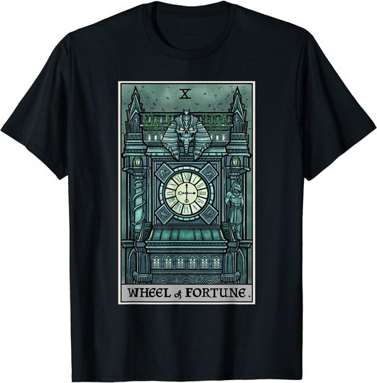 Discover Wheel Of Fortune Tarot Card Halloween Gothic Witch Occult T-Shirt