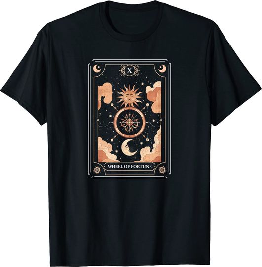 Discover Tarot Card Of Fortune Wheel Witchy Vintage Halloween Themed T-Shirt