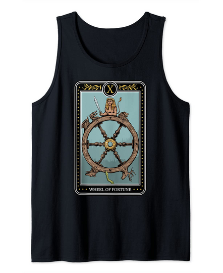 Discover Wheel of Fortune Tarot Card Tee for Unisex Witch and Occults Tank Top