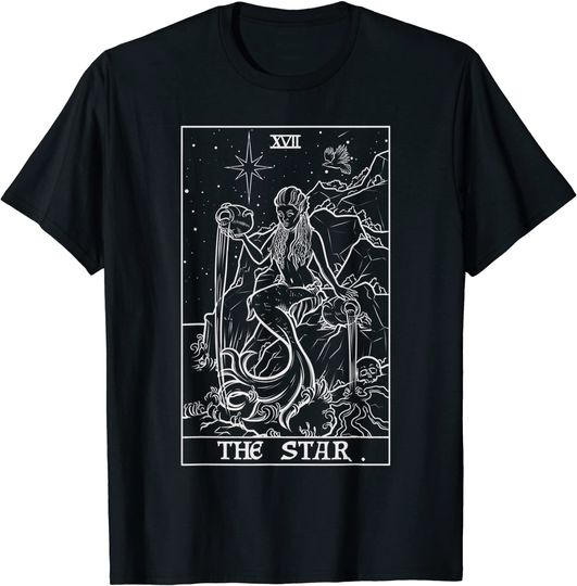 Discover The Star Tarot Card Halloween Mermaid Gothic Witch Horror T-Shirt
