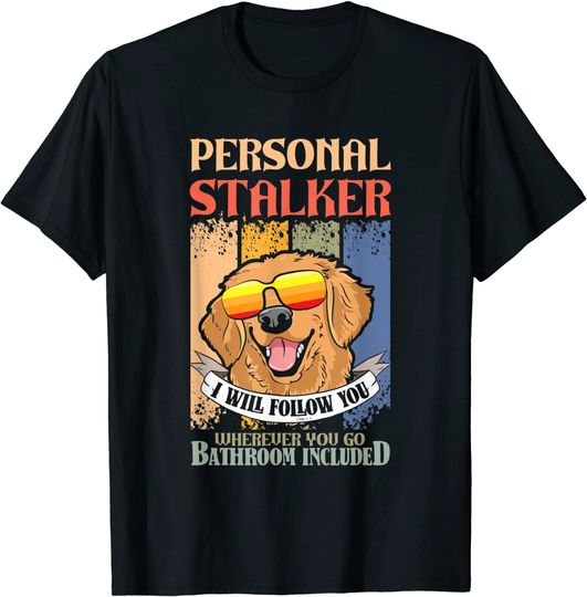 Discover Goldie retro vintage golden retriever personal stalker T-Shirt