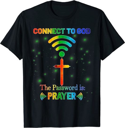 Discover Jesus First Bible Cross Easter designs Hologram Wifi SignaL T-Shirt
