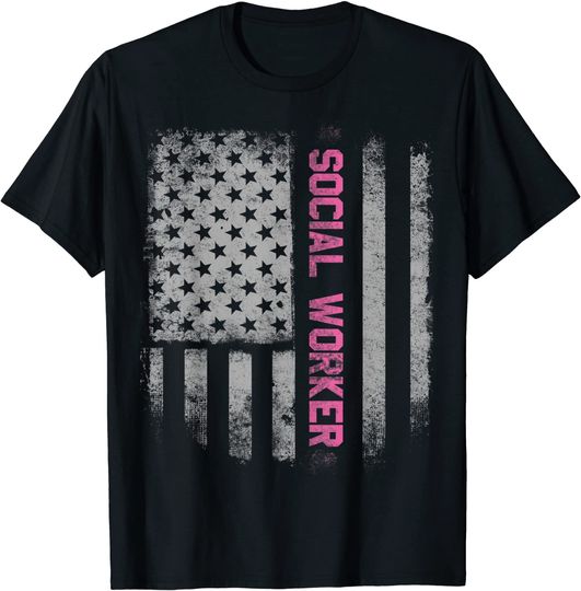 Discover Social Worker US Flag T-shirt