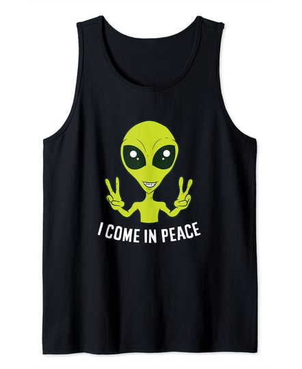 Discover Alien I Come In Peace Space Rave EDM Music Alien Tank Top
