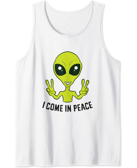 Discover Alien Ufo Space Rave EDM Music I Come In Peace Tank Top