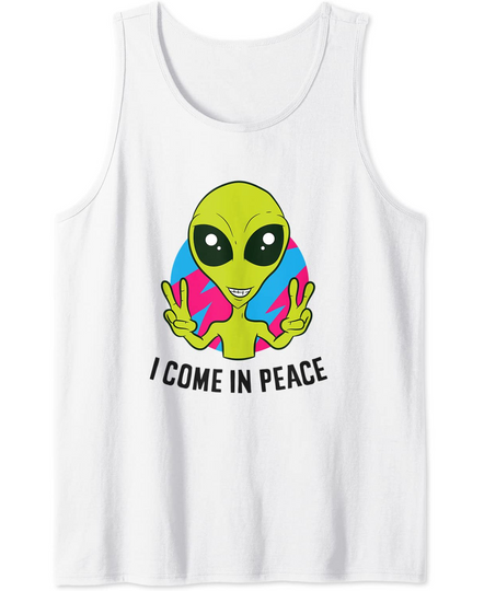 Discover Alien Ufo Space Rave EDM Music I Come In Peace Tank Top