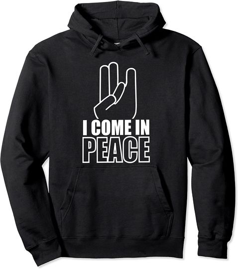 Discover I Come In Peace Friendly Shocker Gesture Pullover Hoodie