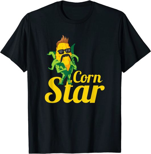Discover Corn Star Sunglasses Mustache Maize T-Shirt