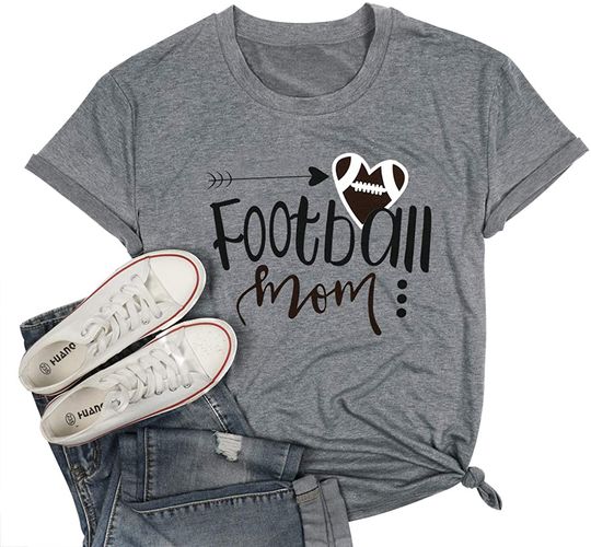 Discover Football Mom T Shirts Women Love Heart