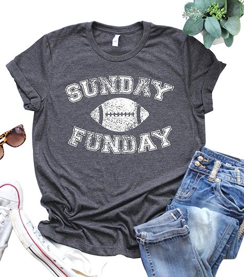 Discover Women American Football Printed Causal Short Sleeve Game Day T-Shirt Top