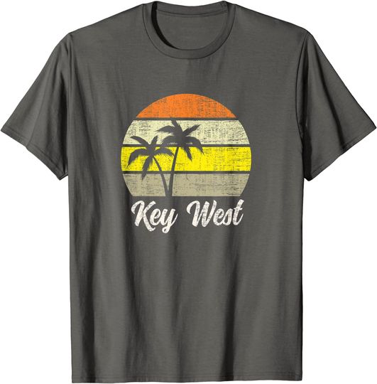 Discover Key West Vintage 70s Love Florida Surf Retro Sunset T-Shirt