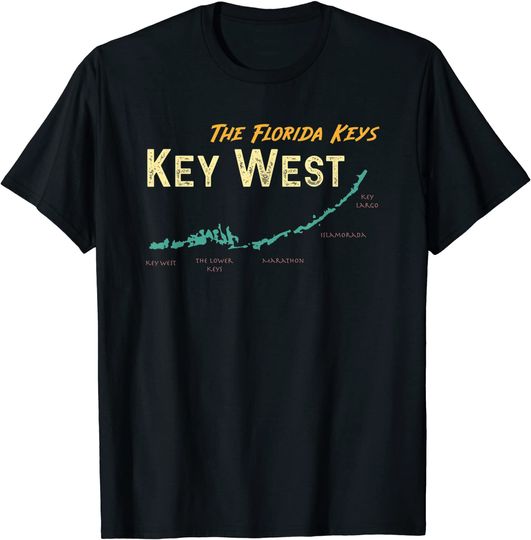 Discover Florida Keys Map Key West T-Shirt