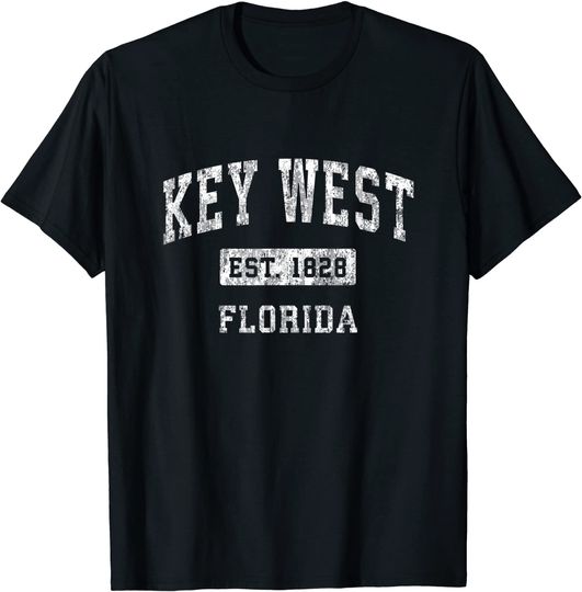 Discover Key West Florida FL Vintage Established Sports Design T-Shirt