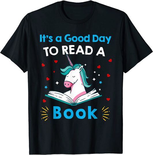 Discover It's A Good Day To Read Book Unicorn Reading T-Shirt