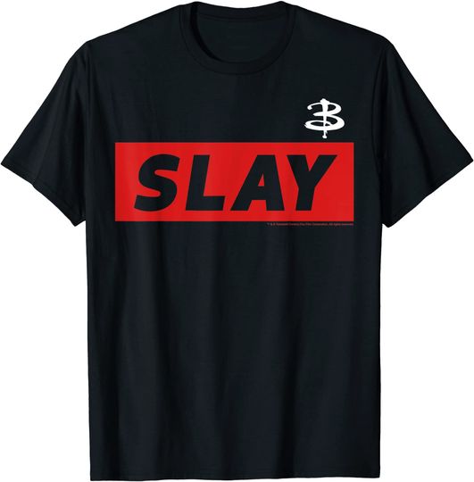 Discover Buffy The Vampire Slayer Slay Red Block Text T-Shirt