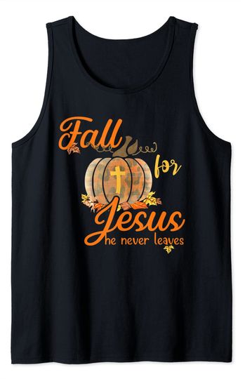 Discover Fall For God He Never Leaves Leopard Pumpkin Tank Top